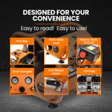 NNEMB 1.5HP 6L Silent Oil-Free Portable Electric Air Compressor, for Airtools, Tyre Inflation