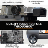 NNEMB 3HP 70L Belt Drive Air Compressor, 116 PSI, Portable, Dual Nitto Outlets