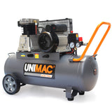 NNEMB 3HP 70L Belt Drive Air Compressor, 116 PSI, Portable, Dual Nitto Outlets