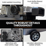 NNEMB 3.5HP 100L 260L/min Belt Drive Air Compressor, 116 PSI, Dual Nitto Outlets, 15A Plug