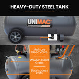 NNEMB 3.5HP 100L 260L/min Belt Drive Air Compressor, 116 PSI, Dual Nitto Outlets, 15A Plug