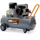 NNEMB 3.5HP 100L 260L/min Belt Drive Air Compressor, 116 PSI, Dual Nitto Outlets, 15A Plug