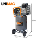 NNEMB 3.5HP 100L 260L/min Belt Drive Air Compressor, 116 PSI, Dual Nitto Outlets, Vertical Tank, 15A Plug