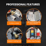 NNEMB 3.5HP 100L 260L/min Belt Drive Air Compressor, 116 PSI, Dual Nitto Outlets, Vertical Tank, 15A Plug