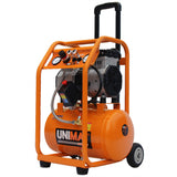 NNEMB 16L Silent Oil-Free Electric Air Compressor, 116PSI Portable with Wheels and Handle, Twin Nitto Outlets for Airtools, Tyre Inflation