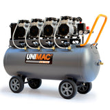 NNEMB 150L 4.5HP Ultra-Slient Oil-Free Electric Air Compressor, Long Life Quad Motor, 116PSI Portable Heavy Duty, Twin Nitto Outlets, 15A Plug