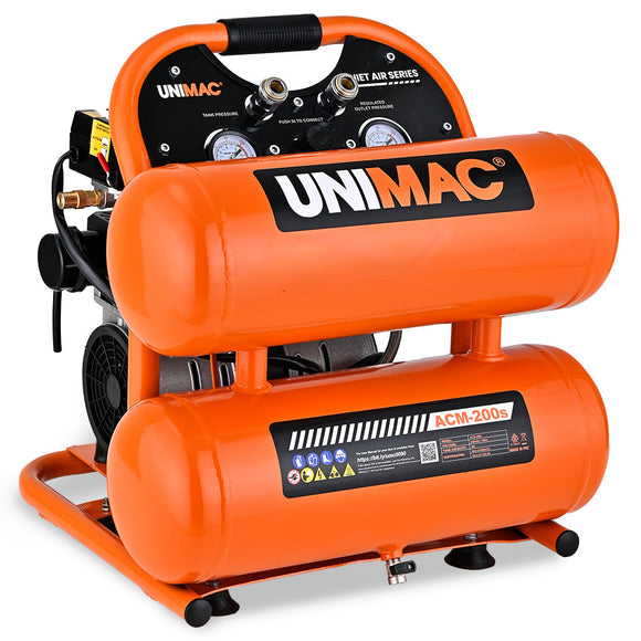 NNEMB 20L Twin Tank Air Compressor, 116PSI Portable Silent Oil-Free Electric, for Airtools Tyre Inflation