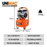 NNEMB 24L Pancake Air Compressor, 116PSI Portable Silent Oil-Free Electric, for Airtools Tyre Inflation