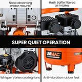 NNEMB 24L Pancake Air Compressor, 116PSI Portable Silent Oil-Free Electric, for Airtools Tyre Inflation