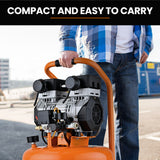 NNEMB 24L Pancake Air Compressor, 116PSI Portable Silent Oil-Free Electric, for Airtools Tyre Inflation