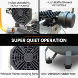 NNEMB 2HP 50L Silent Oil-Free Portable Electric Air Compressor, Vertical, for Airtools, Tyre Inflation