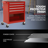 NNEMB 4 Drawer Tool Box Cabinet Trolley Storage, 1-Door Toolbox Garage Organiser Set, Red