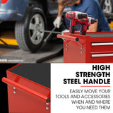NNEMB 4 Drawer Tool Box Cabinet Trolley Storage, 1-Door Toolbox Garage Organiser Set, Red