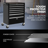 NNEMB 7 Drawer Tool Box Cabinet Trolley Storage, Toolbox Garage Organiser Set, Black