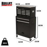 NNEMB 8 Drawer Tool Box Cabinet Chest Storage, Toolbox Garage Organiser Set, Black