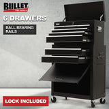 NNEMB 8 Drawer Tool Box Cabinet Chest Storage, Toolbox Garage Organiser Set, Black