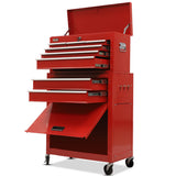 NNEMB 8 Drawer Tool Box Cabinet Chest Storage, Toolbox Garage Organiser Set, Red