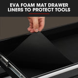 NNEMB 8 Drawer Tool Box Chest Cabinet Storage, with 2-Door Toolbox Garage Organiser Set, Black