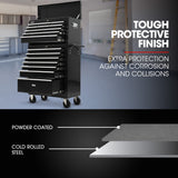 NNEMB 16 Drawer Tool Box Cabinet Chest Storage, Toolbox Garage Organiser Set, Black