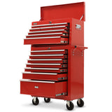 NNEMB 16 Drawer Tool Box Cabinet Chest Storage, Toolbox Garage Organiser Set, Red16 Drawer Tool Box Cabinet Chest Storage, Toolbox Garage Organiser Set, Red