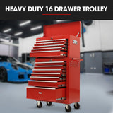 NNEMB 16 Drawer Tool Box Cabinet Chest Storage, Toolbox Garage Organiser Set, Red16 Drawer Tool Box Cabinet Chest Storage, Toolbox Garage Organiser Set, Red