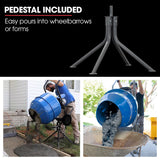 NNEMB 140L Portable Cement Concrete Mixer with Pedestal Stand, 550W Electric Motor, 10 Inch Solid Rubber Wheels