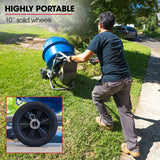 NNEMB 140L Portable Cement Concrete Mixer with Pedestal Stand, 550W Electric Motor, 10 Inch Solid Rubber Wheels