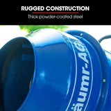 NNEMB 140L Portable Cement Concrete Mixer with Pedestal Stand, 550W Electric Motor, 10 Inch Solid Rubber Wheels