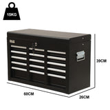 NNEMB 9 Drawer Tool Box Chest, Organiser Mechanic Garage Storage Toolbox Set - Black
