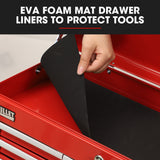 NNEMB 9 Drawer Tool Box Chest, Organiser Mechanic Garage Storage Toolbox Set - Red