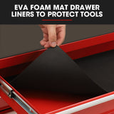 NNEMB 5 Drawer Tool Box Cabinet Chest Storage, with 1-Door Toolbox Garage Organiser Set, Red