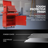 NNEMB 5 Drawer Tool Box Cabinet Chest Storage, with 1-Door Toolbox Garage Organiser Set, Red