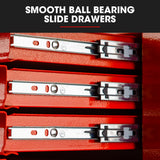 NNEMB 5 Drawer Tool Box Cabinet Chest Storage, with 1-Door Toolbox Garage Organiser Set, Red