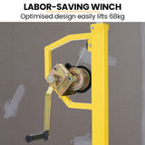 NNEMB Drywall & Panel Lifter, 1200 x 3600 68kg Max Gyprock Sheet, Galvanised, No-mark Locking Castors