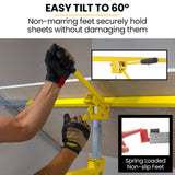 NNEMB Drywall & Panel Lifter, 1200 x 3600 68kg Max Gyprock Sheet, Galvanised, No-mark Locking Castors