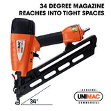 NNEMB CB400 32-64mm 34-Deg 15ga Finishing Nail Gun, Heavy Duty Air Nailer