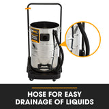NNEMB 100L 2400W Wet and Dry Vacuum Cleaner, Heavy-Duty Dual Copper Motors, Accessory Set, for Workshop Car Carpet