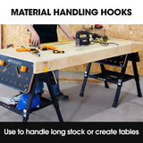 NNEMB Portable Multifunction Workbench, 2-in-1 Worktable and Sawhorse, Height Adjustable, Expandable