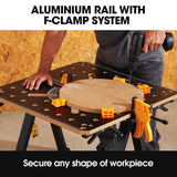 NNEMB Portable Multifunction Workbench, 2-in-1 Worktable and Sawhorse, Height Adjustable, Expandable