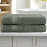 NNEDSZ 2 Pack Bath Sheets Set Cotton Extra Large Towel Green