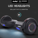 NNEMB SX-2000 Hoverboard Scooter, 500W Brushless, Superior Self Balancing System, UL Certified, LED Lights, Black