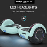 NNEMB SX-2000 Hoverboard Scooter, 500W Brushless, Superior Self Balancing System, UL Certified, LED Lights, Mint Green