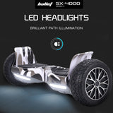 NNEMB SX-4000 Hoverboard Scooter, 8.5' Wheels, 700W Brushless, Superior Self Balancing System, UL Certified, LED Lights, Carry Bag, Camo