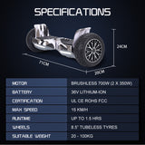 NNEMB SX-4000 Hoverboard Scooter, 8.5' Wheels, 700W Brushless, Superior Self Balancing System, UL Certified, LED Lights, Carry Bag, Camo