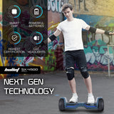 NNEMB SX-4500 Hoverboard Scooter, 8.5' Wheels, 700W Brushless, Superior Self Balancing System, UL Certified, LED Lights, Carry Bag, Navy Blue
