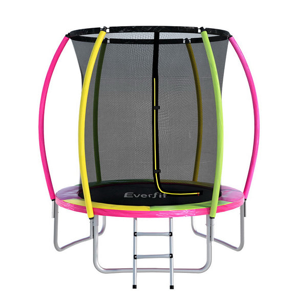 NNEDSZ 6FT Trampoline for Kids w/ Ladder Enclosure Safety Net Rebounder Colors