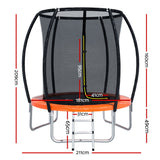 NNEDSZ 6FT Trampoline for Kids w/ Ladder Enclosure Safety Net Rebounder Orange