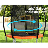 NNEDSZ 6FT Trampoline for Kids w/ Ladder Enclosure Safety Net Rebounder Orange
