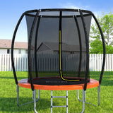 NNEDSZ 6FT Trampoline for Kids w/ Ladder Enclosure Safety Net Rebounder Orange
