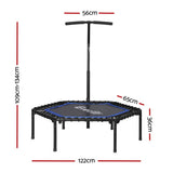 NNEDSZ 48inch Hexagon Fitness Trampoline Rebounder Adjustable Handrail Blue